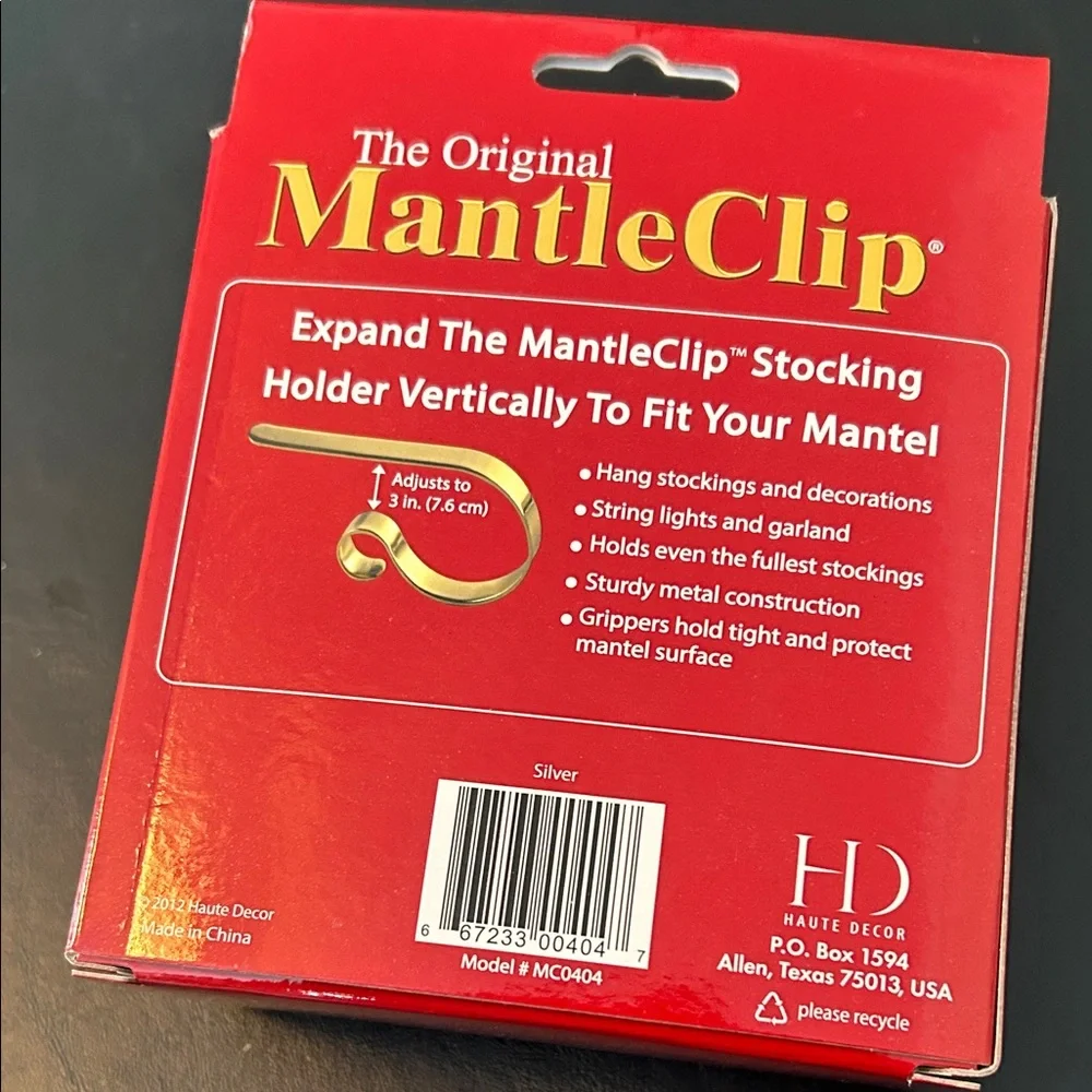 Silver MantleClip Stocking Holders